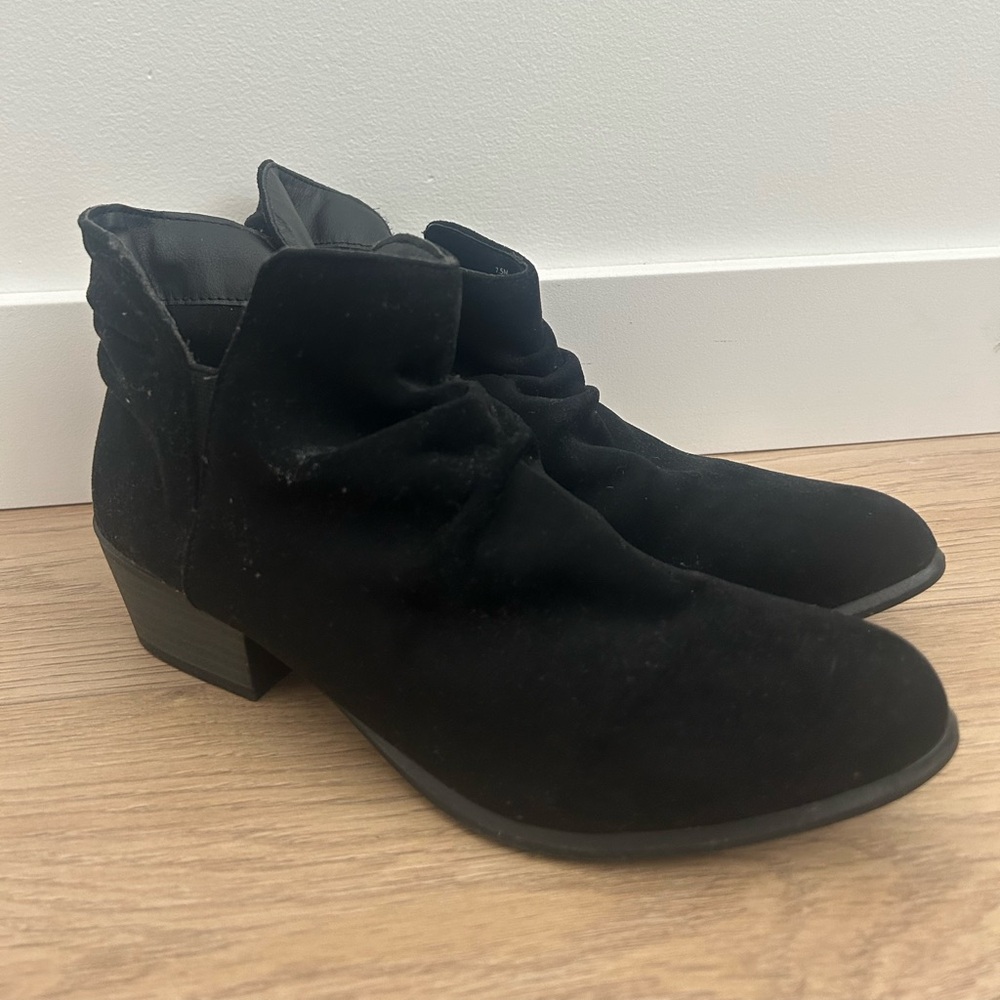 Esprit Black Suede Ankle Booties
